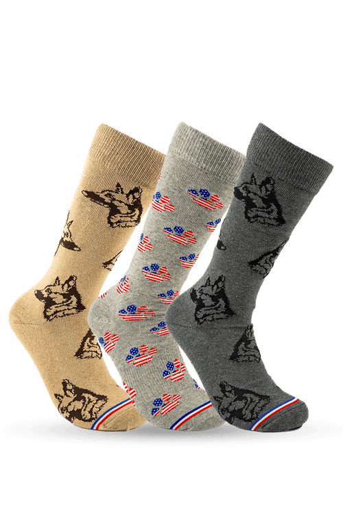 Patriotic Paws 3-Pack Bundle Crew Socks