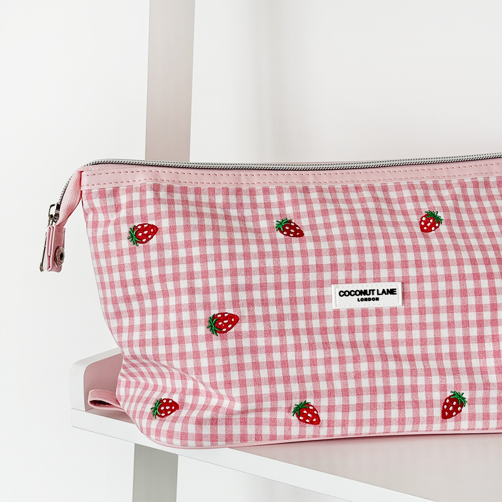 Expandable Makeup Bag - Strawberry Picnic
