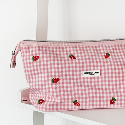 Expandable Makeup Bag - Strawberry Picnic