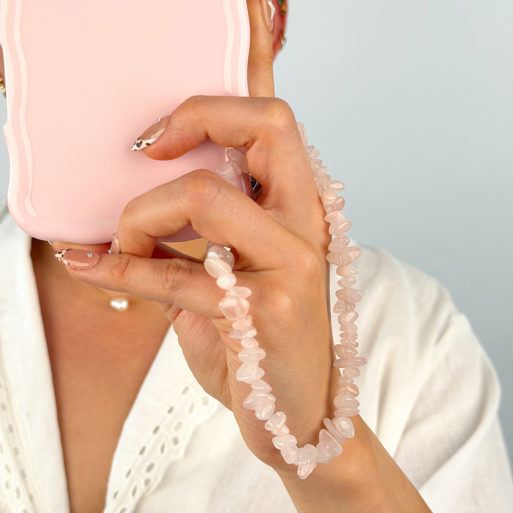 Crystal Phone Strap - Rose Quartz