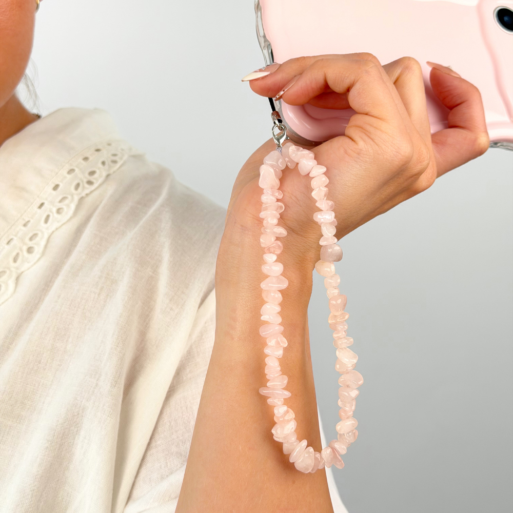 Crystal Phone Strap - Rose Quartz