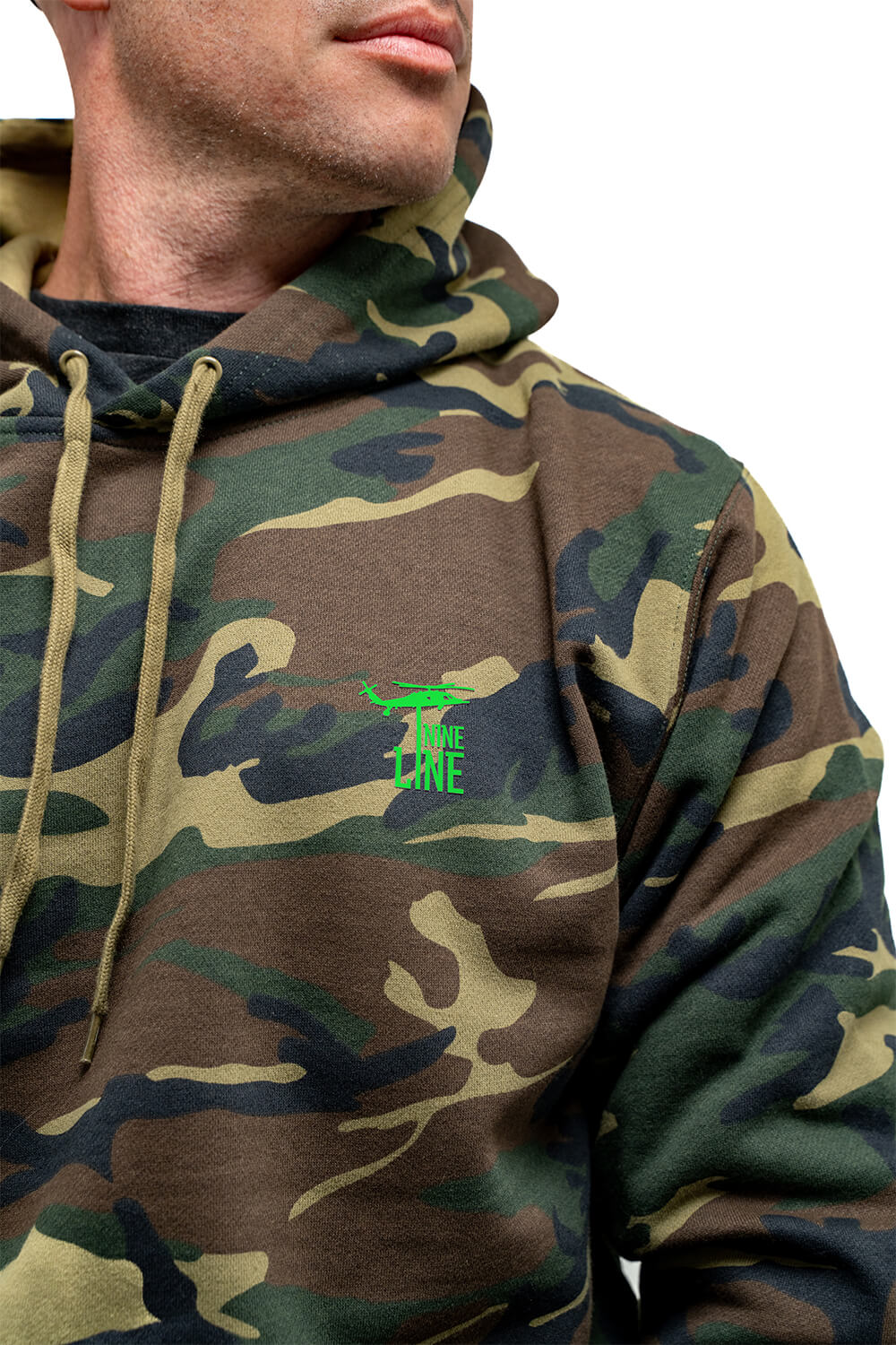 Silicone Dropline Logo - Camo Hoodie