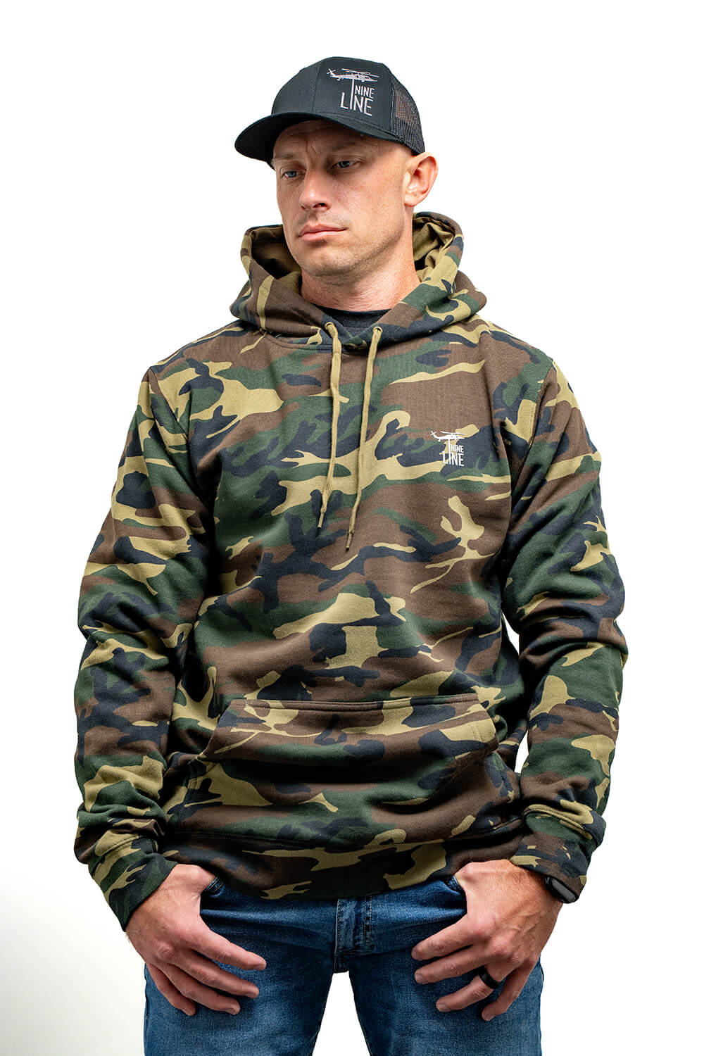 Silicone Dropline Logo - Camo Hoodie