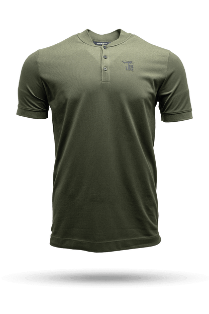 Silicone Dropline Logo - Short Sleeve Henley
