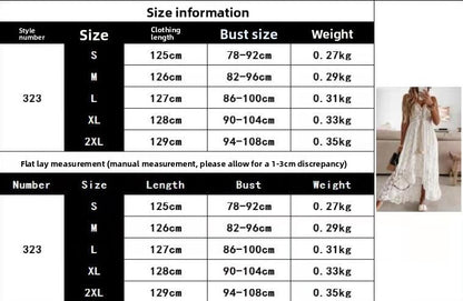 Women's Floral V-Neck Lace Dress - Sleeveless Spaghetti Strap Boho Beach Vacation Dress with Side Split