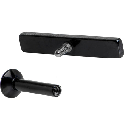 1/4 12mm Black IP Rectangle Internal Thread Daith Cartilage Tragus